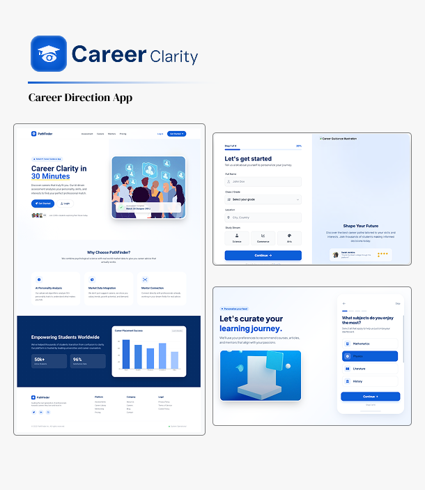 Custom web application UI UX design TaiGrow